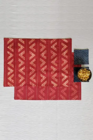 Leera Terracotta Chevron Shibori Placemat  (Set of 2)