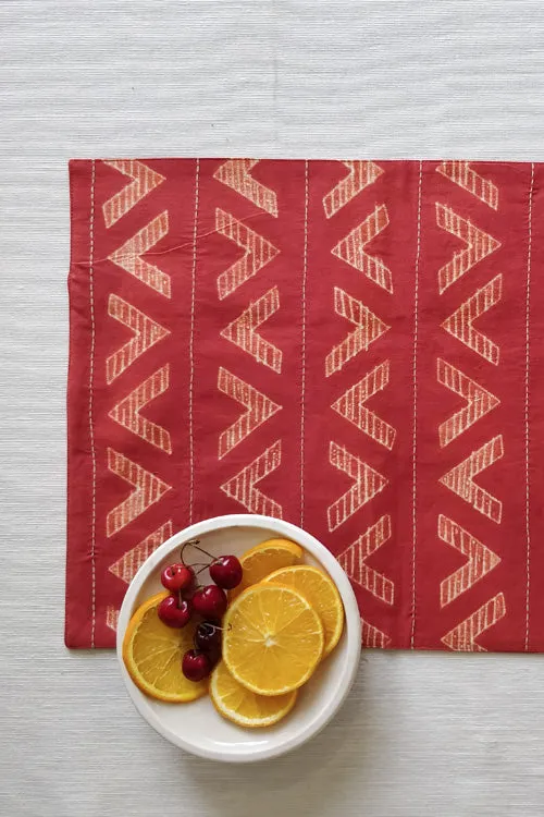 Leera Terracotta Chevron Shibori Placemat  (Set of 2)