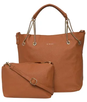 Light Brown Chain Tote Bag