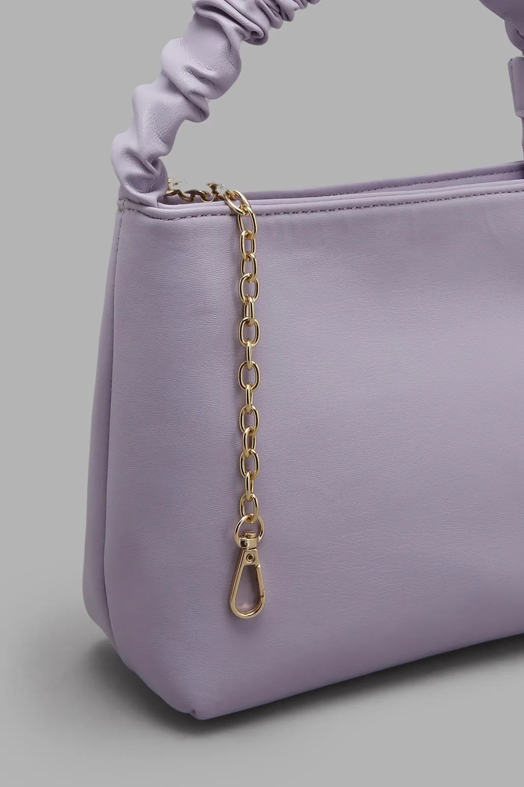 Lilac Scrunched Handle Bag