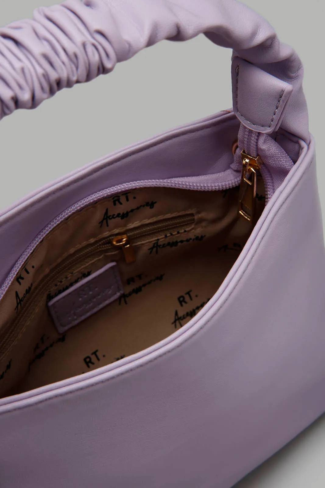 Lilac Scrunched Handle Bag