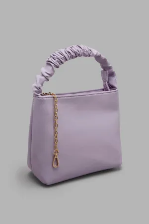 Lilac Scrunched Handle Bag