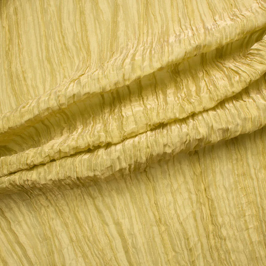 Lime/Gold Two-Tone Crinkled Chiffon