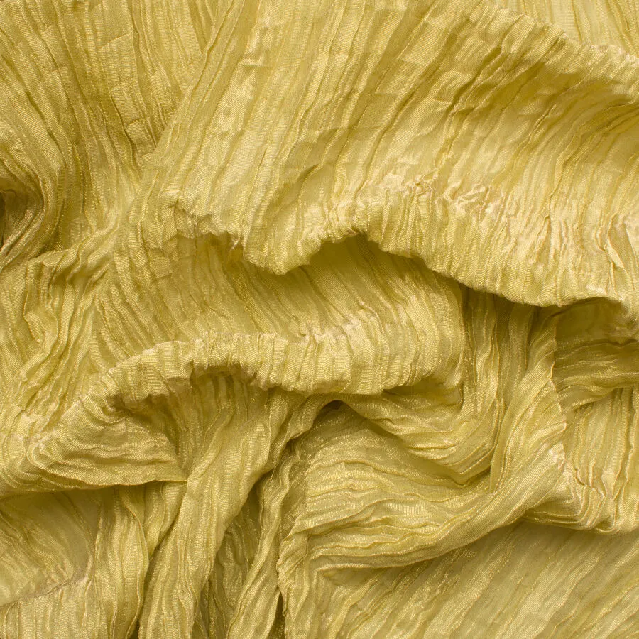 Lime/Gold Two-Tone Crinkled Chiffon