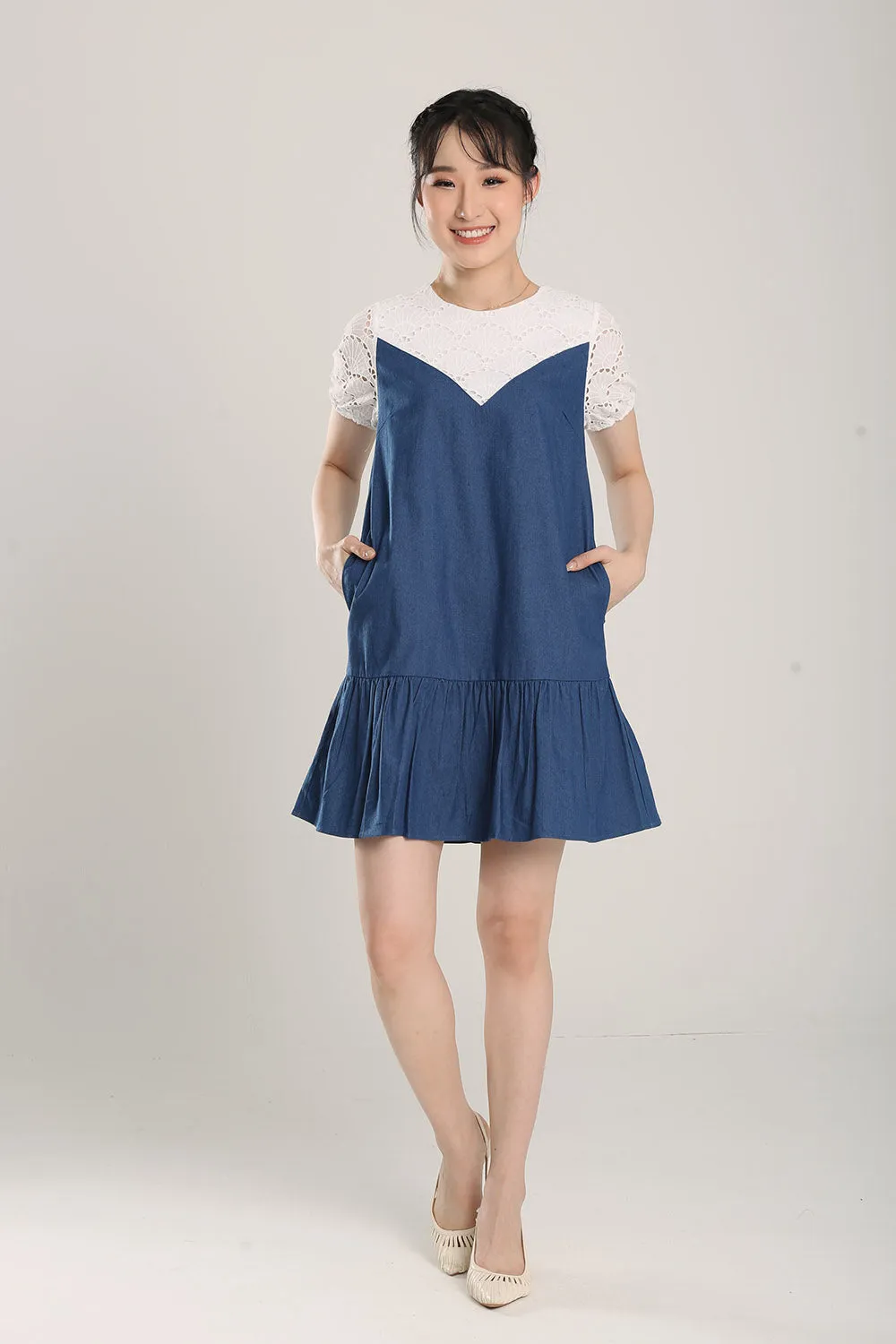 Liora Denim Dress in Dark Wash