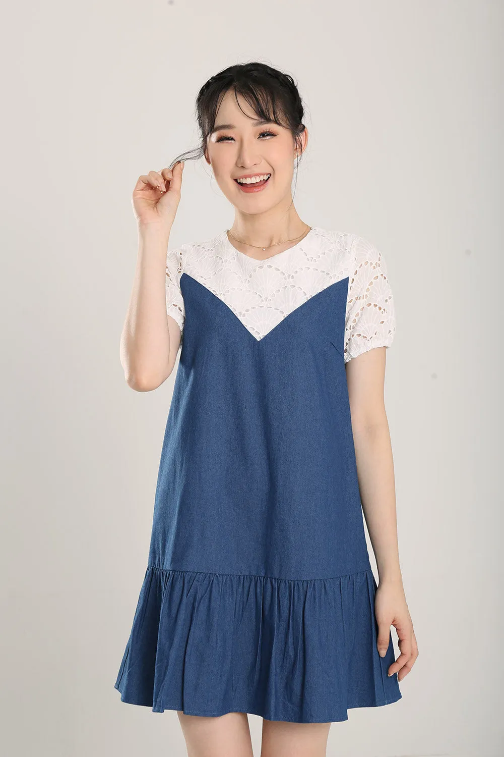 Liora Denim Dress in Dark Wash