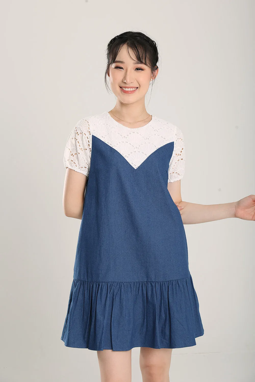 Liora Denim Dress in Dark Wash
