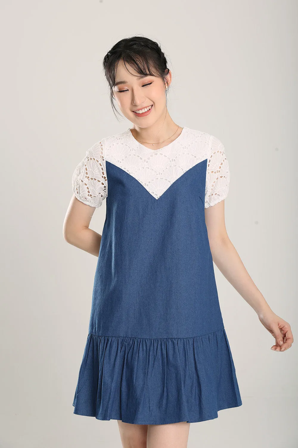 Liora Denim Dress in Dark Wash