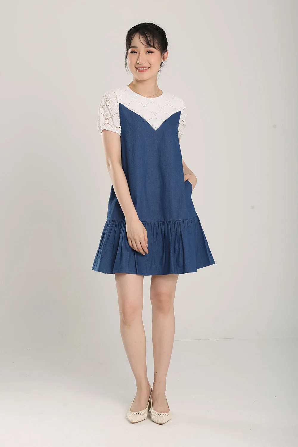 Liora Denim Dress in Dark Wash