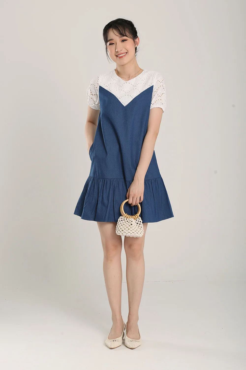 Liora Denim Dress in Dark Wash
