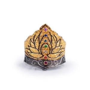 Lotus Rainbow Gemstone Ring by Margisa