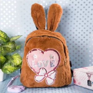 Love Print Kids Fur Bag