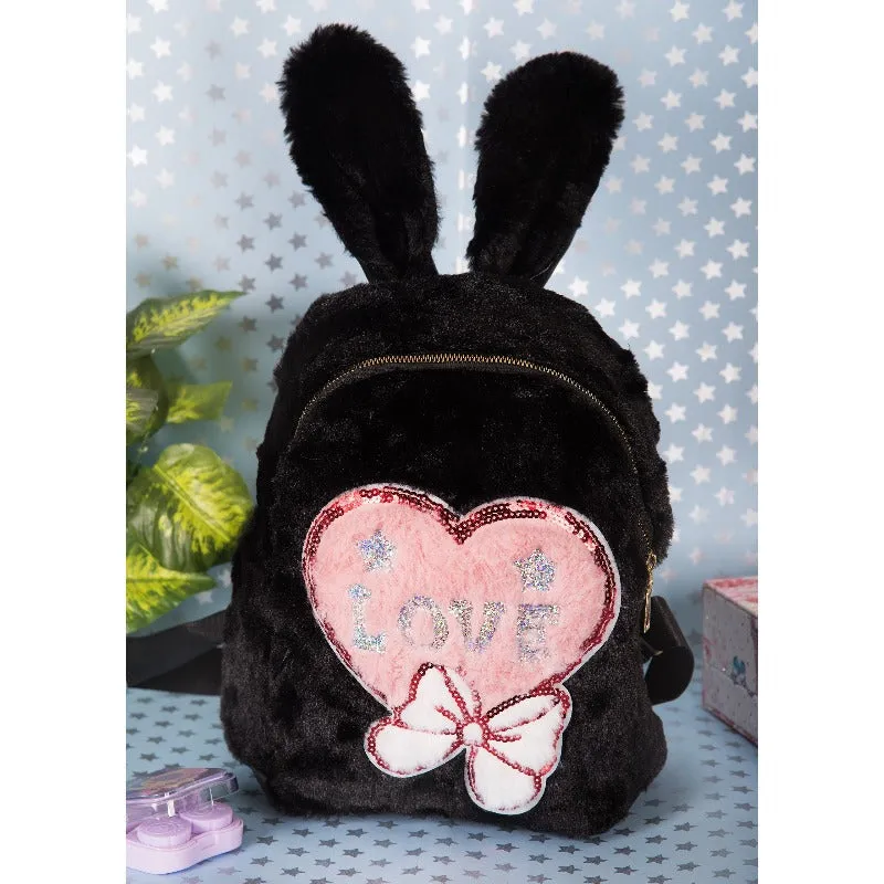 Love Print Kids Fur Bag