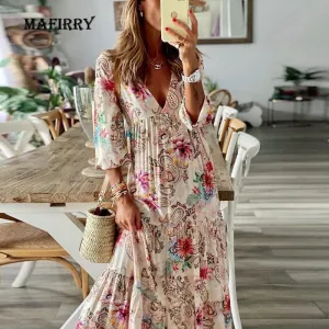 MAFIRRY Magnificent Boho Style Multi-Choice Sleeve Dress