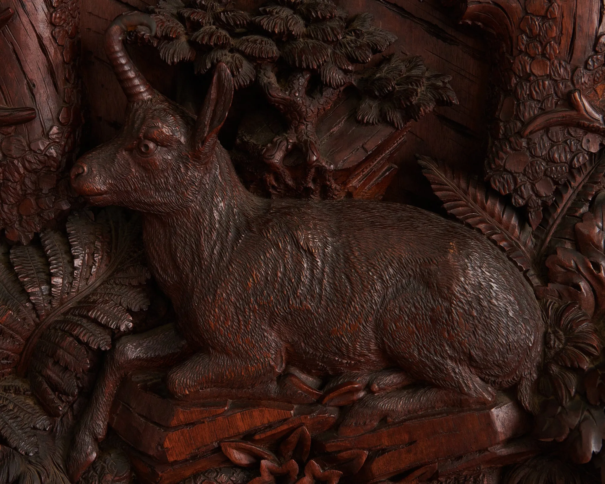 MAGNIFICENT BLACK FOREST CARVED WALNUT GRANDFATHER CLOCK
