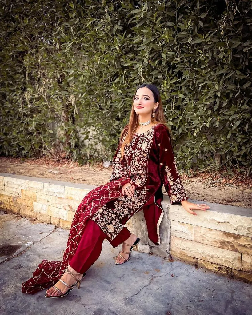 Magnificent Full Stitched Maroon Color Salwar Suit