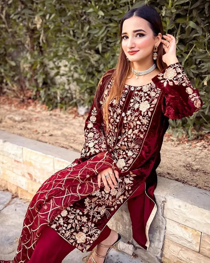 Magnificent Full Stitched Maroon Color Salwar Suit