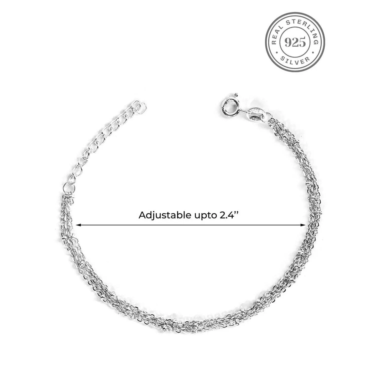 Magnificent Triple-Layered 925 Silver Bracelet