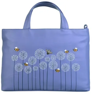 Mala Leather Moonflower Collection Leather Grab/Cross Body Bag  7283_56