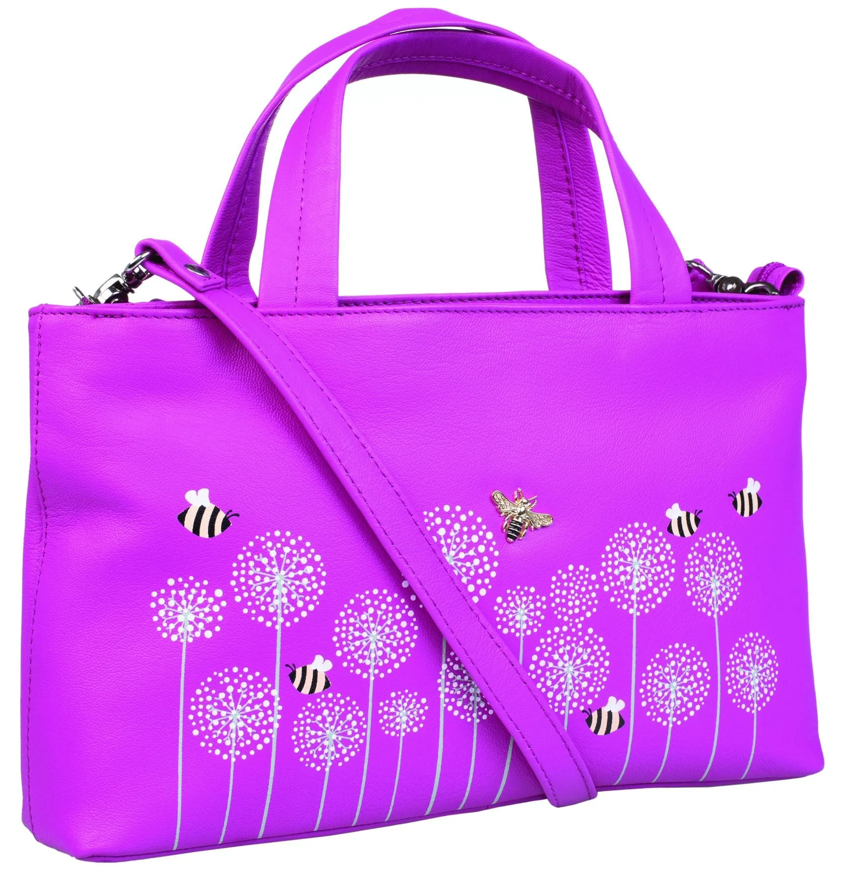 Mala Leather Moonflower Collection Leather Grab/Cross Body Bag  7283_56