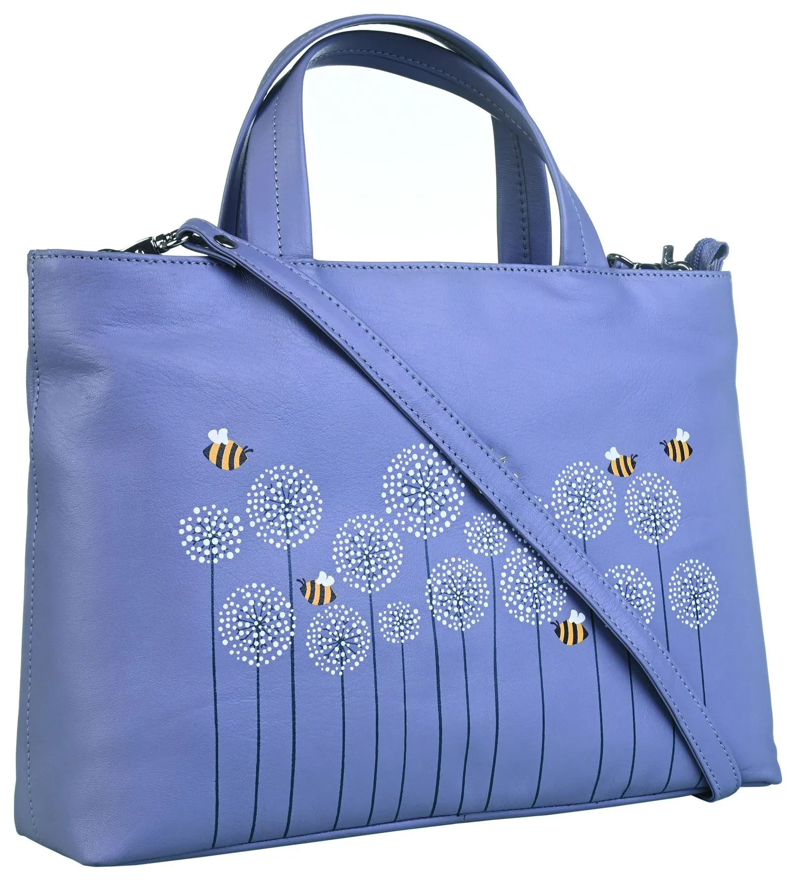 Mala Leather Moonflower Collection Leather Grab/Cross Body Bag  7283_56