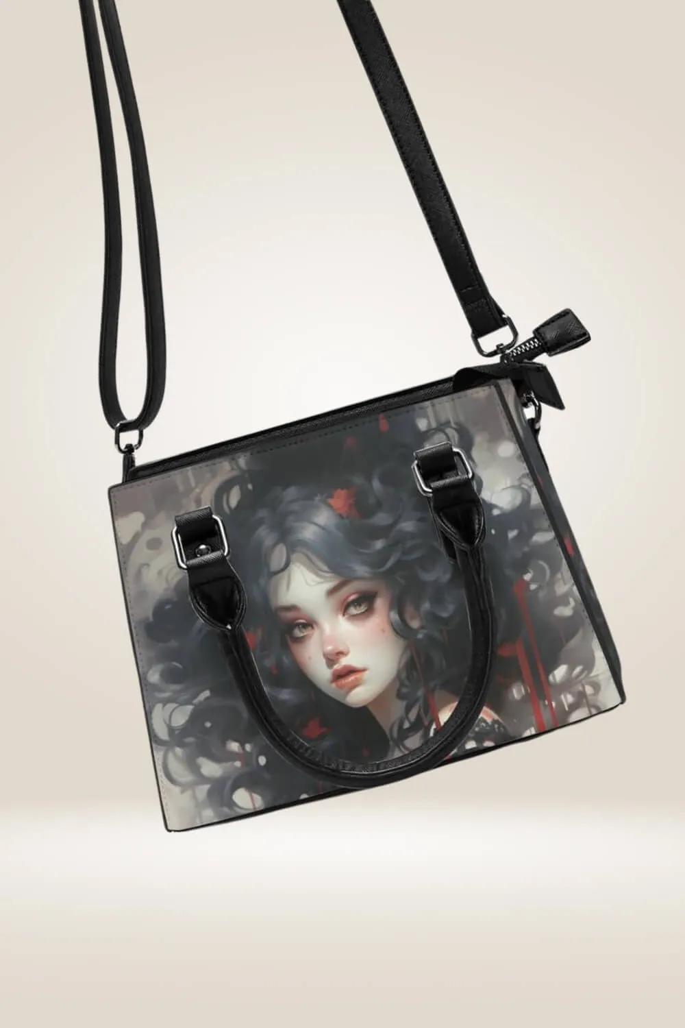 Manga Girl Black Satchel Bag
