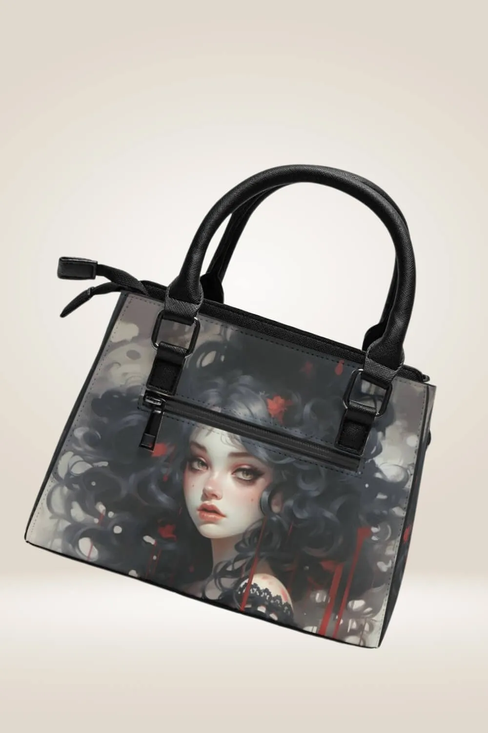 Manga Girl Black Satchel Bag