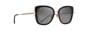 MAUI JIM WOMENS SUNGLASSES-GREY VIOLET LAKE BLACK W/GOLD