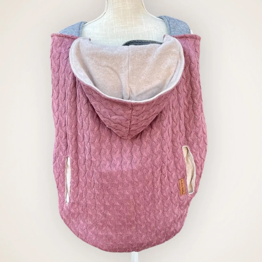 Mauve Cable Knitted - Sweater Knit Carrier Cover