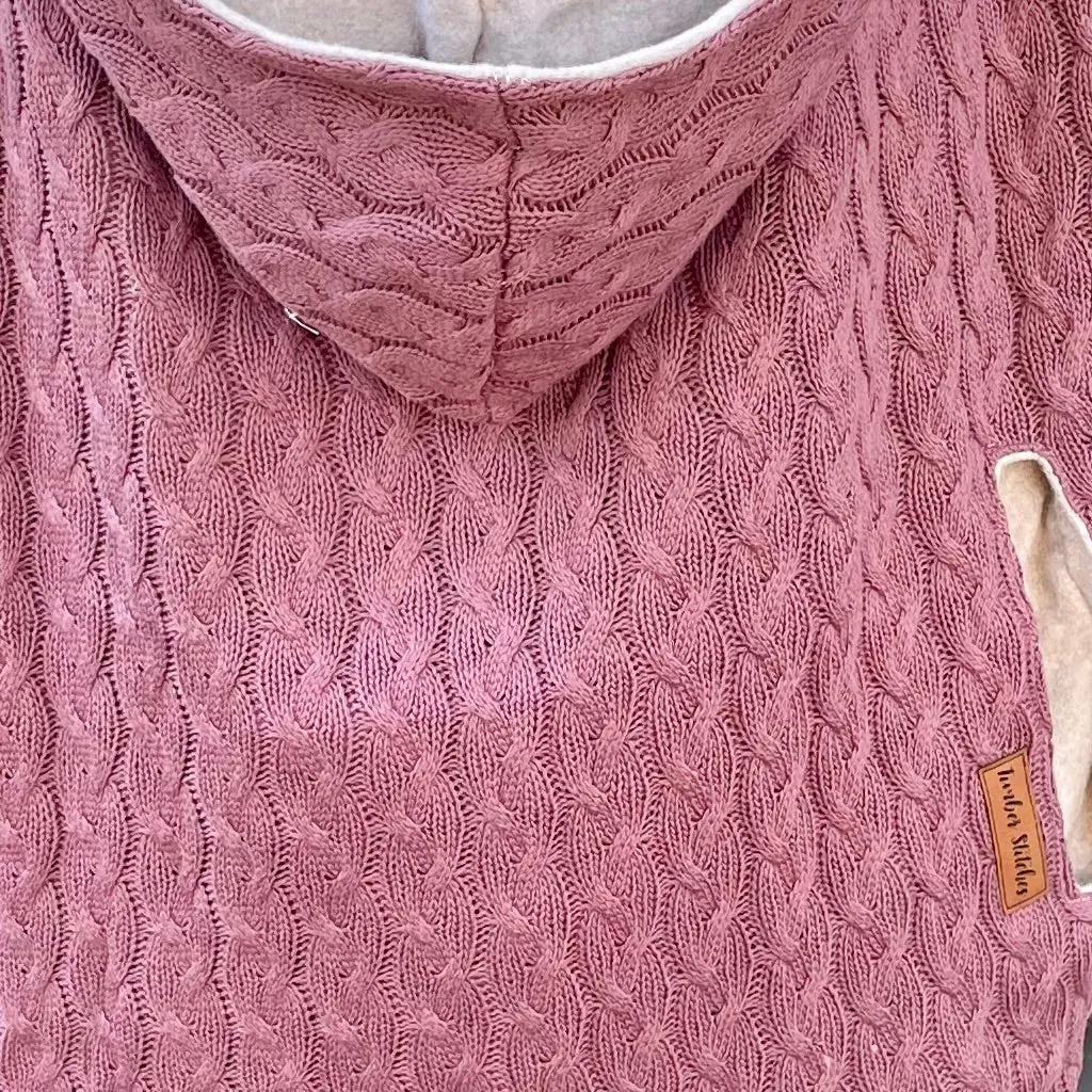 Mauve Cable Knitted - Sweater Knit Carrier Cover
