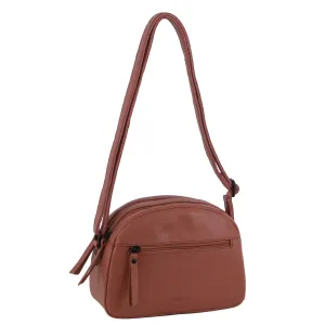 Milleni Leather Multi-Zip Cross-Body Bag in Rose