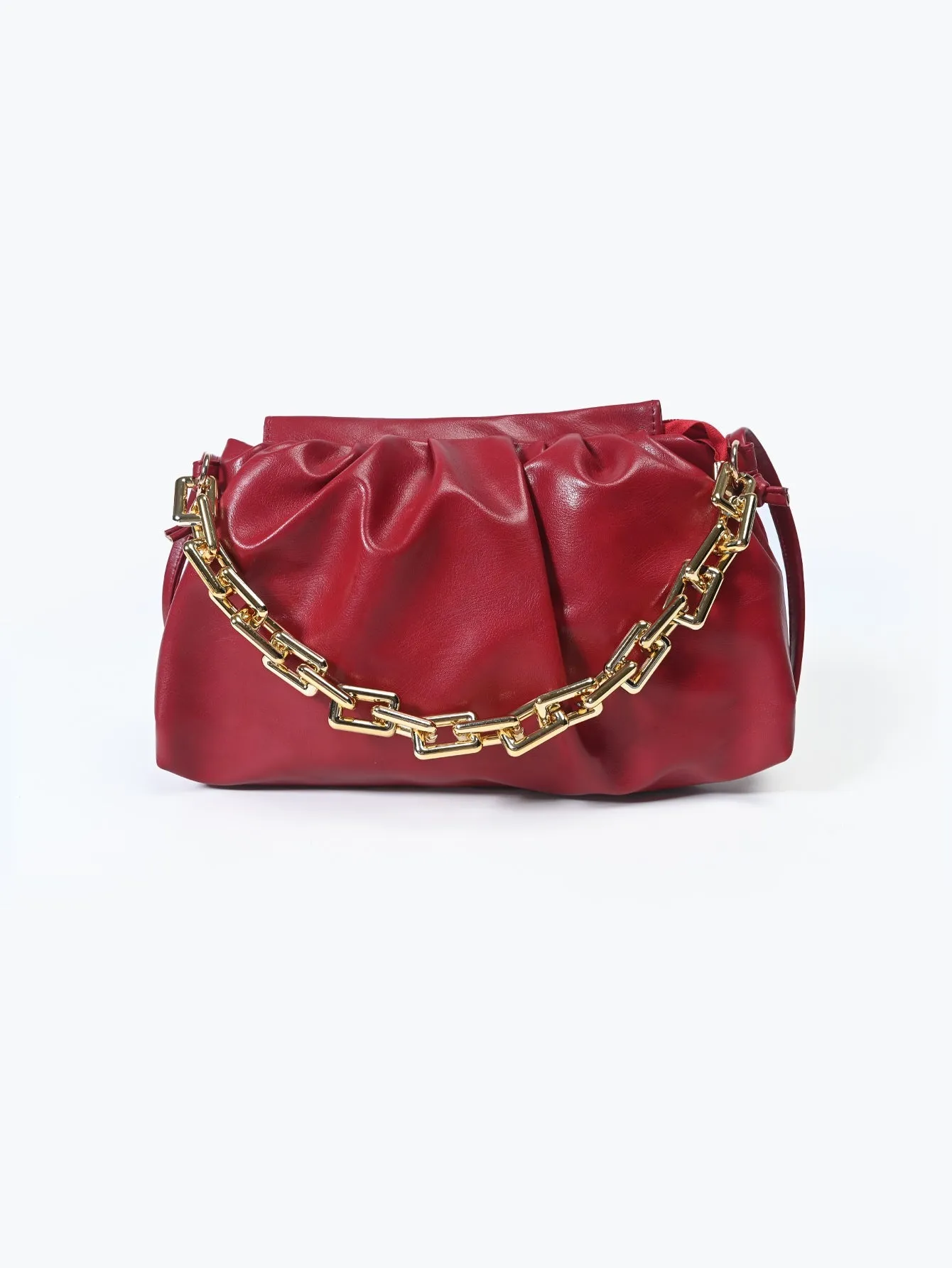 Minimalist Ruched Bag with Chain
