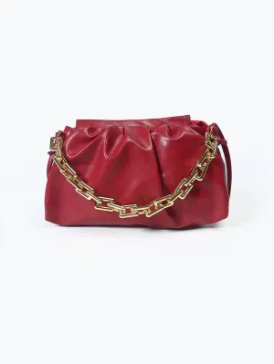 Minimalist Ruched Bag with Chain