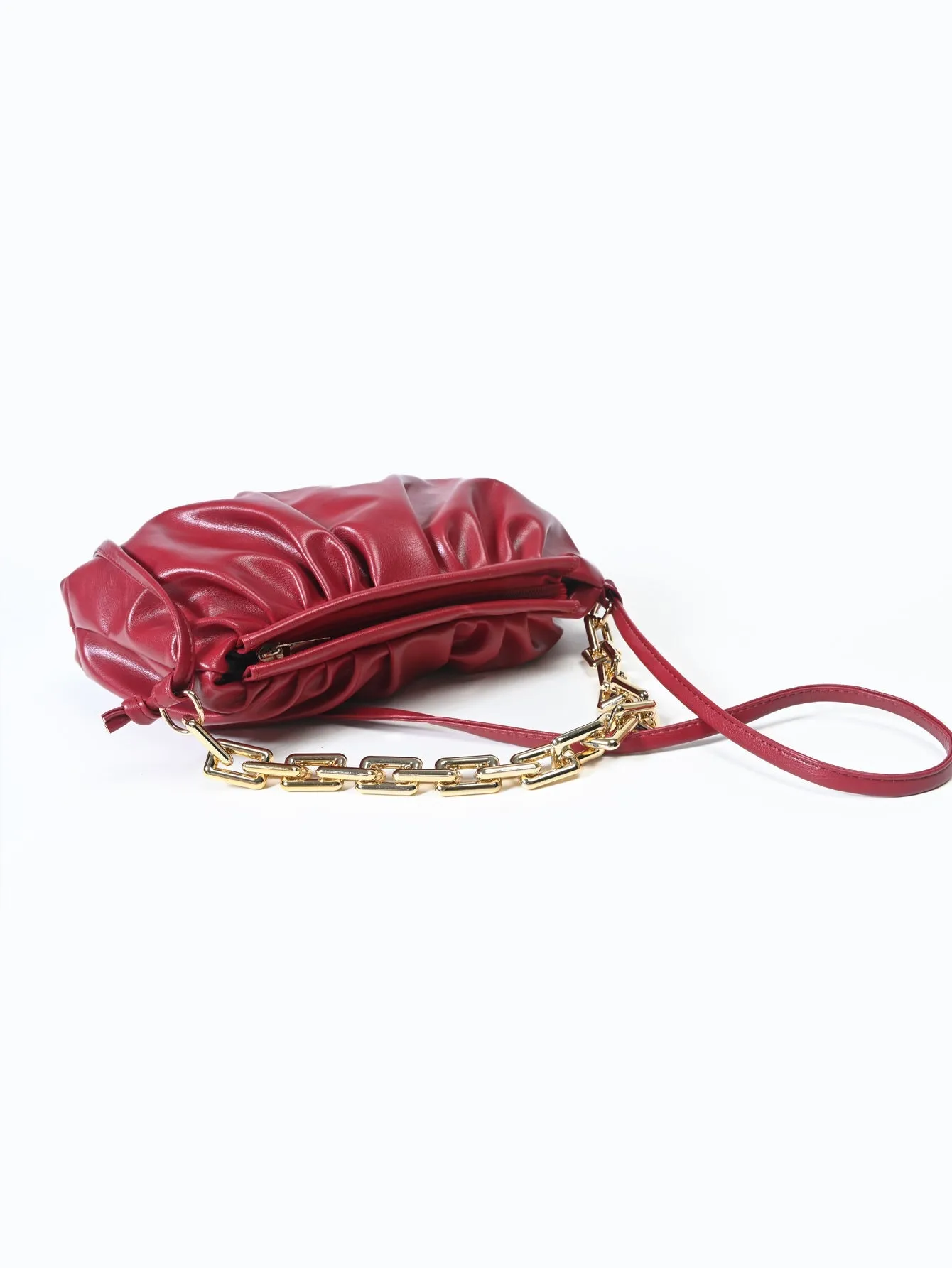 Minimalist Ruched Bag with Chain