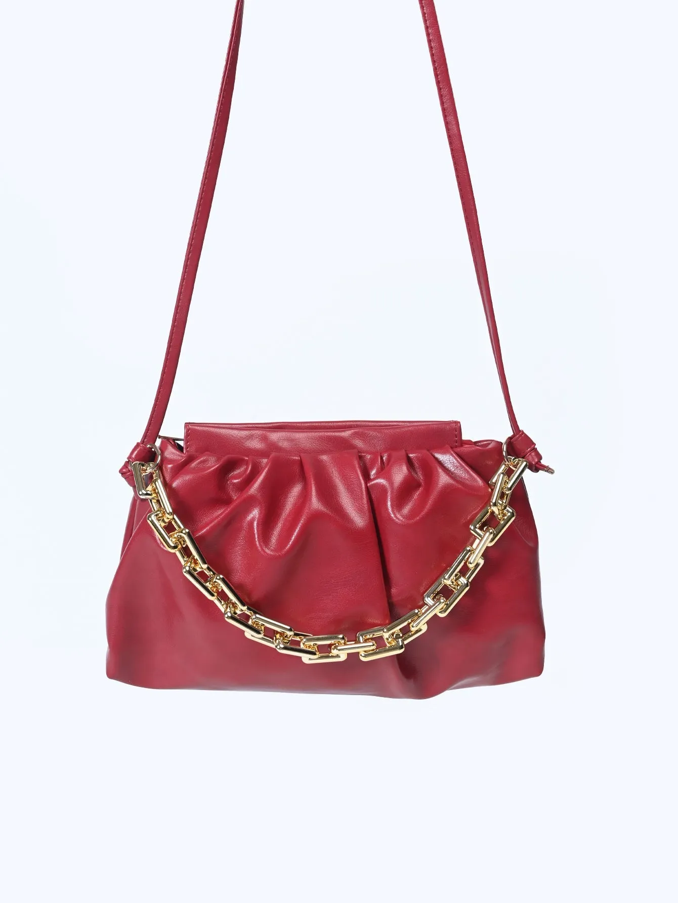 Minimalist Ruched Bag with Chain