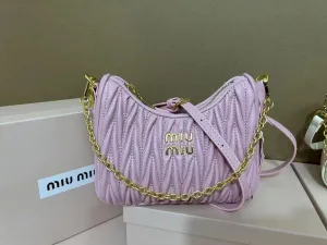 Miu Matelasse Leather Shoulder Bag