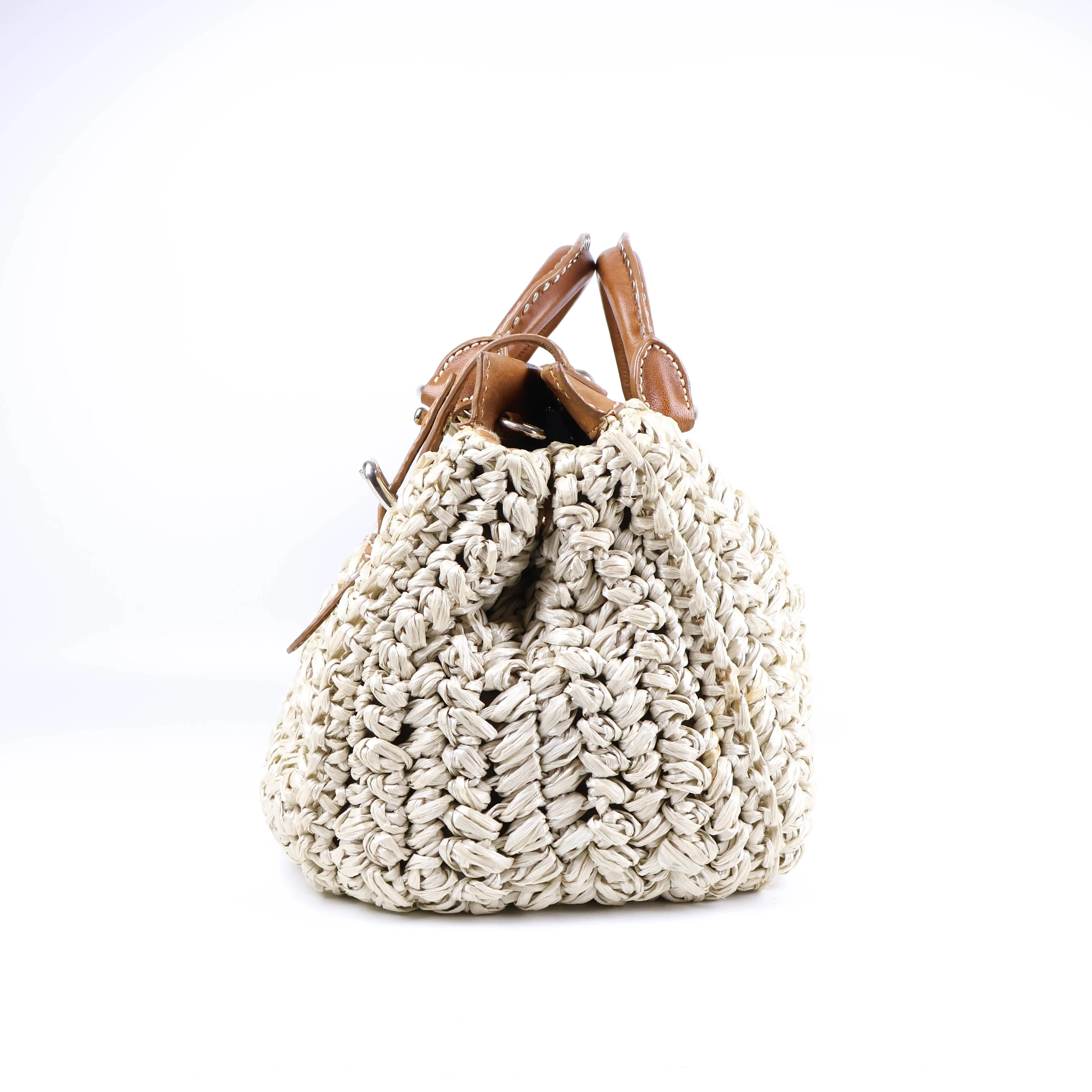 Miu Miu Raffia Top Handel Bag