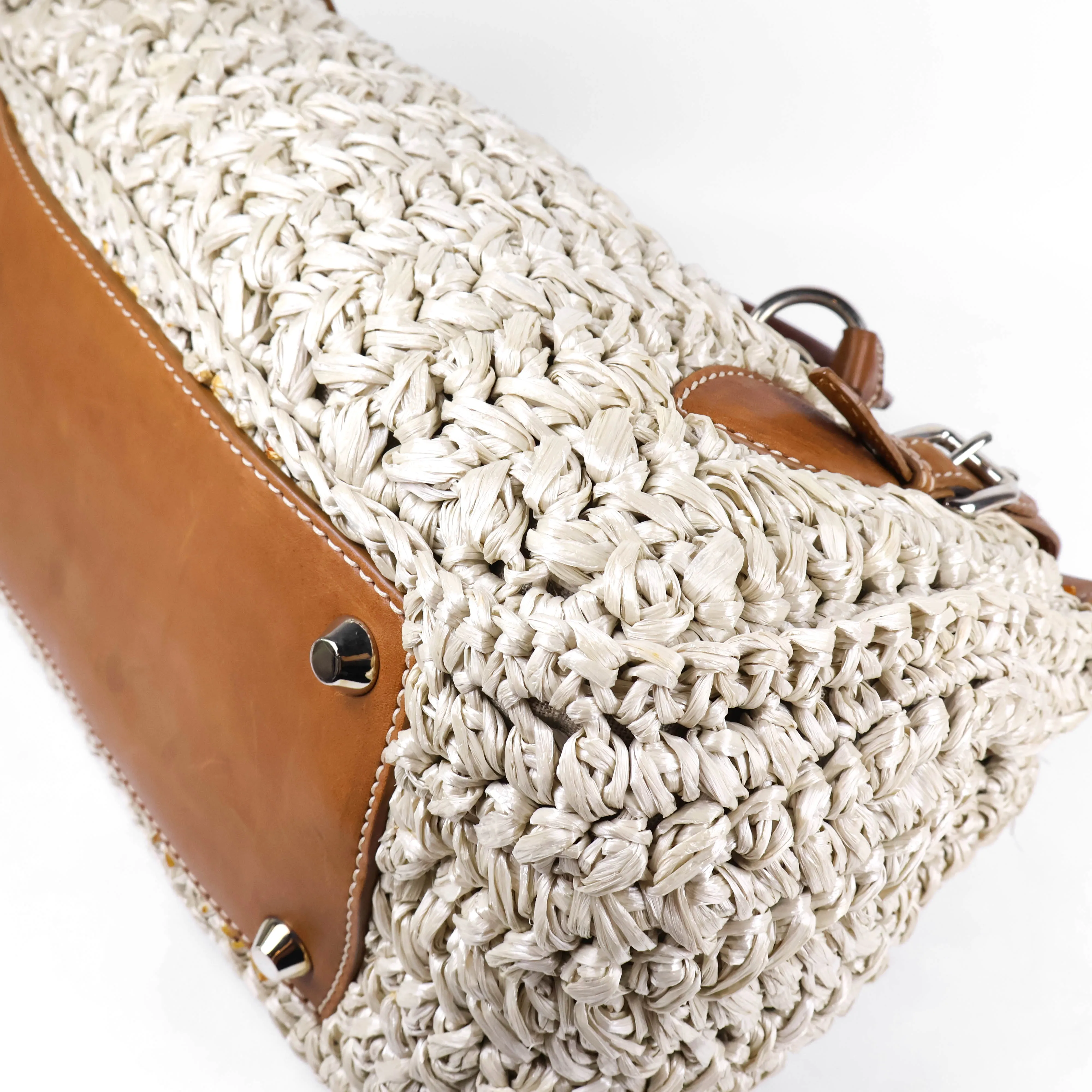 Miu Miu Raffia Top Handel Bag