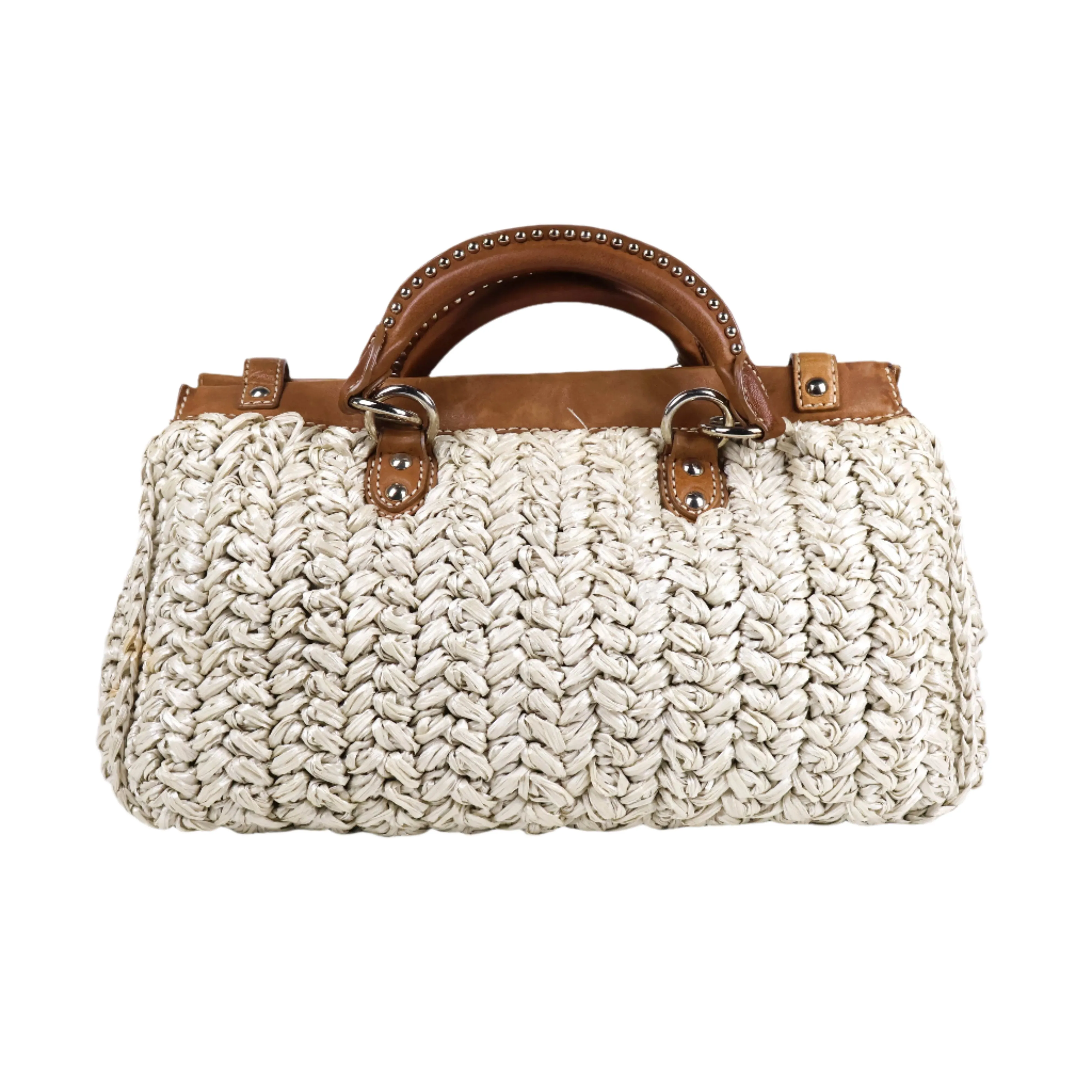 Miu Miu Raffia Top Handel Bag