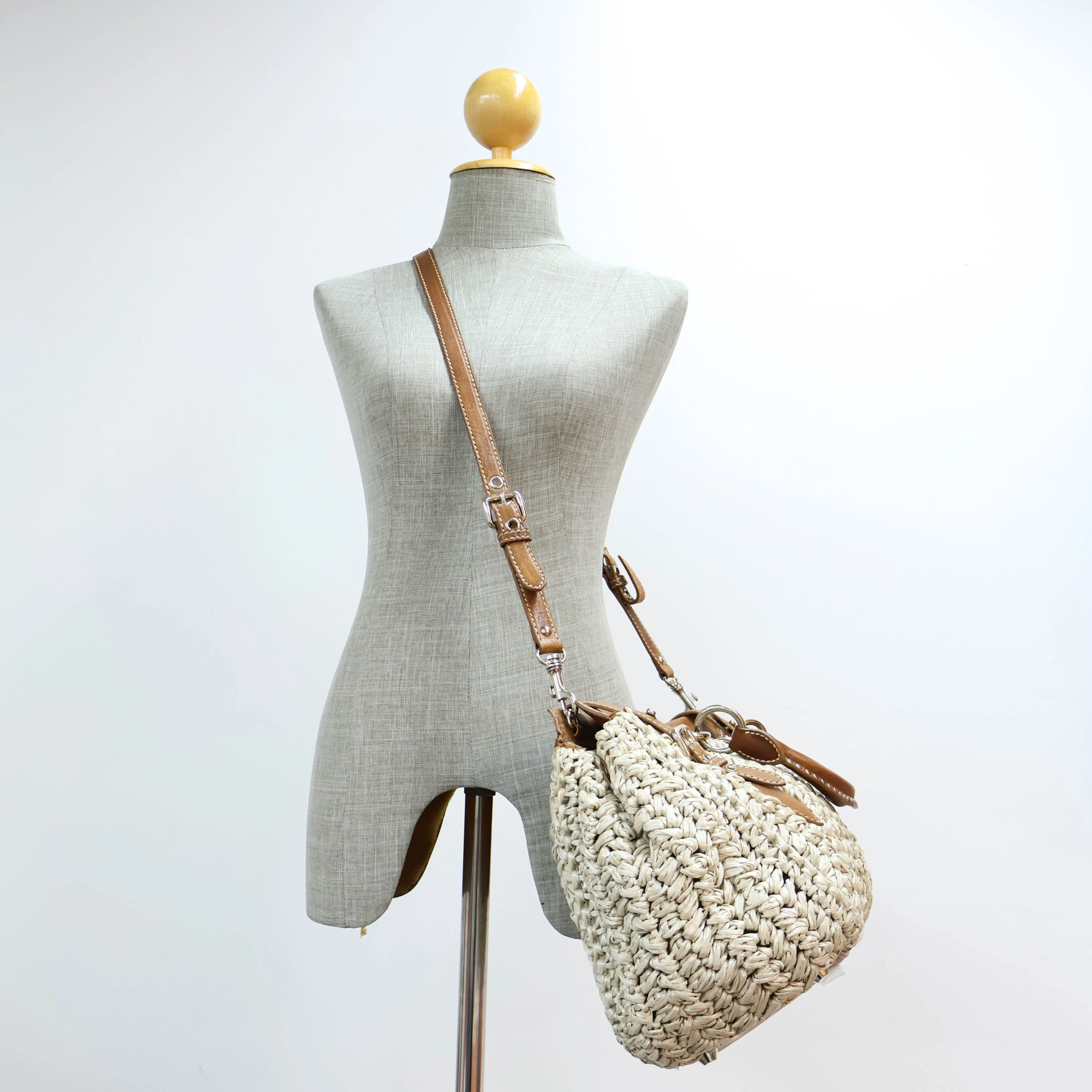 Miu Miu Raffia Top Handel Bag