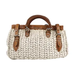 Miu Miu Raffia Top Handel Bag