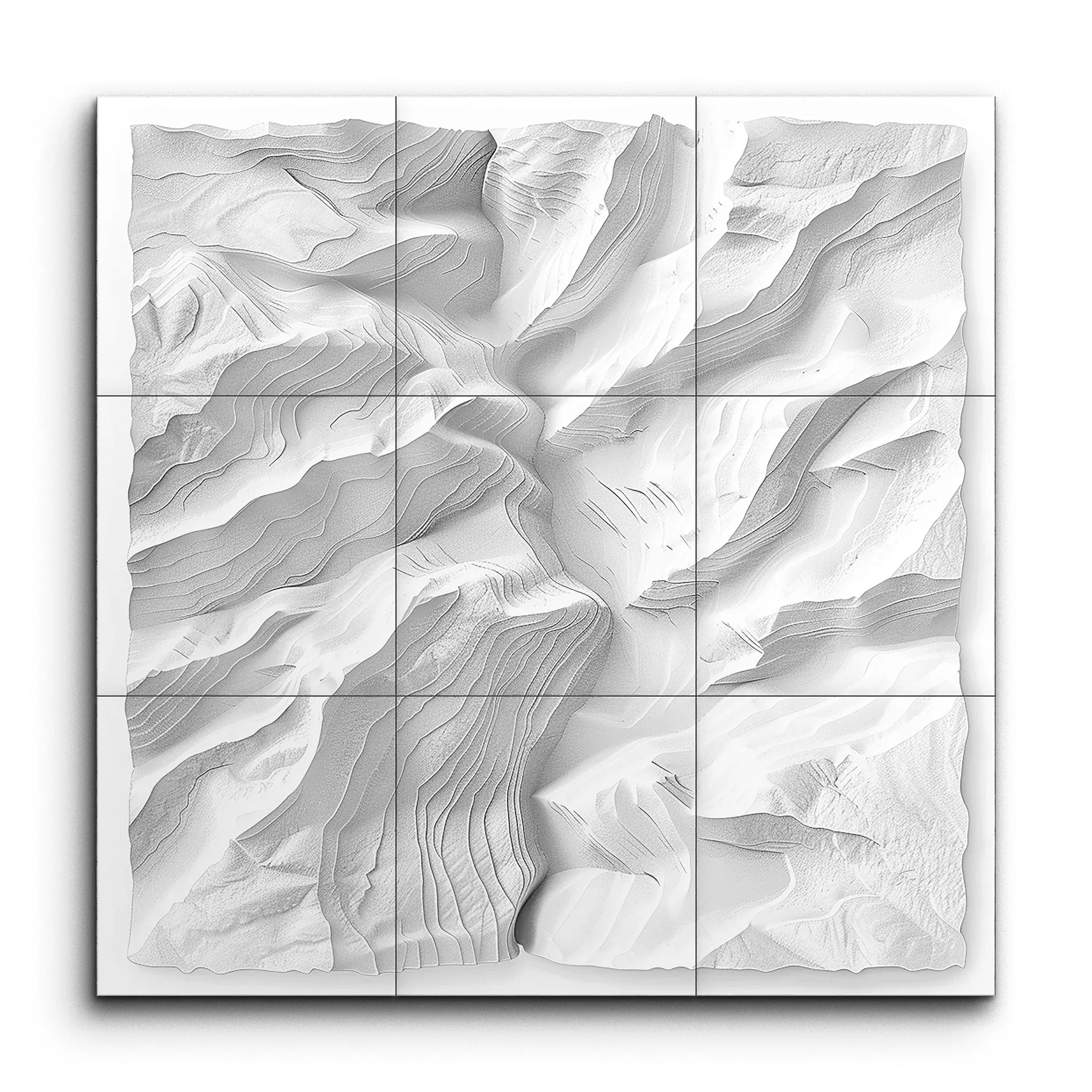 Mountainous Terrain Topographical Art