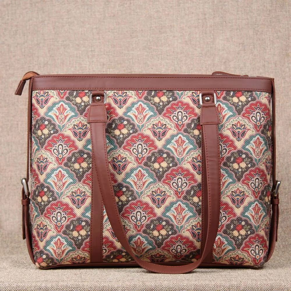 Mughal Art Multicolor- Office Bag & Chain Wallet Combo