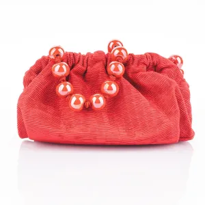 Natalia - Raso Plisse Mini Clutch Bag - Red