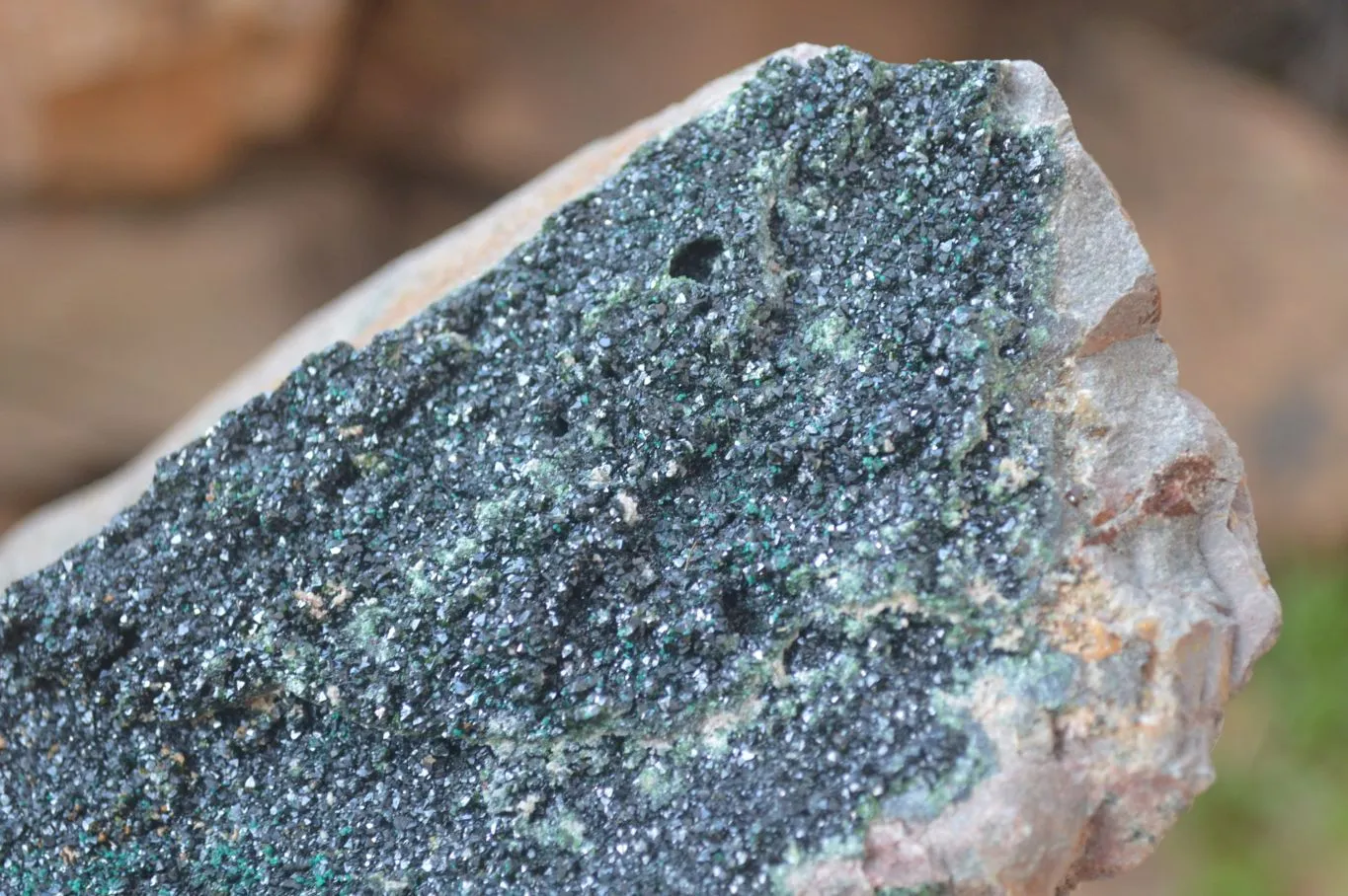 Natural Libethenite Crystals On Dolomite Matrix Specimens x 3 From Shituru, Congo