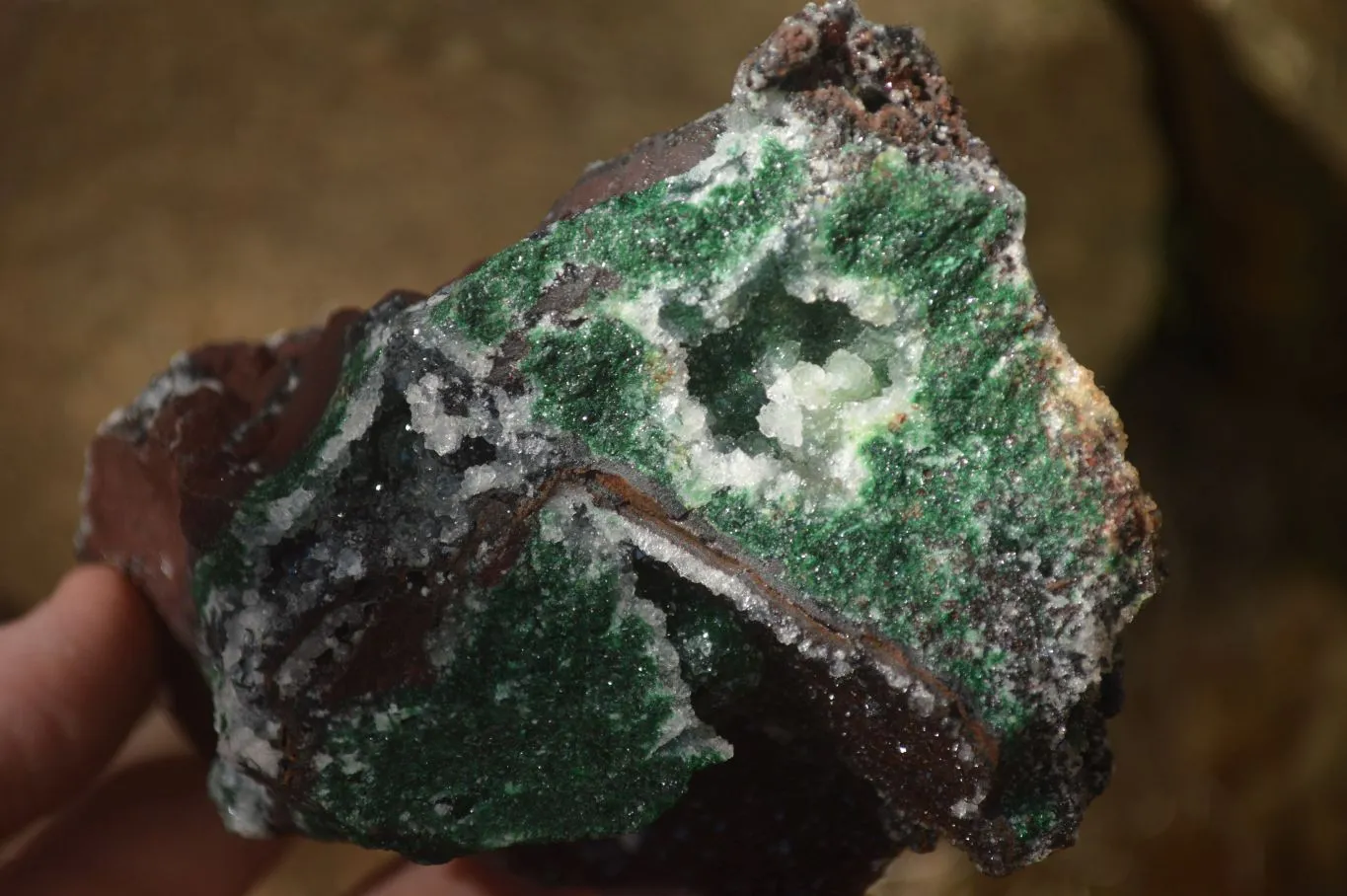 Natural Rare Ball Malachite On Drusy Quartz & Dolomite Matrix  x 3 From Likasi, Congo