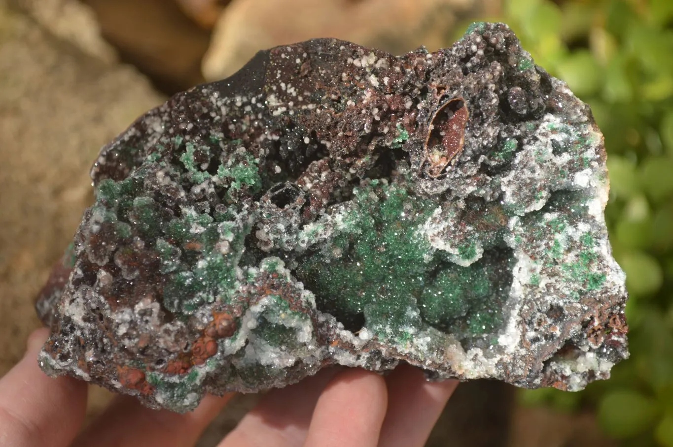 Natural Rare Ball Malachite On Drusy Quartz & Dolomite Matrix  x 3 From Likasi, Congo