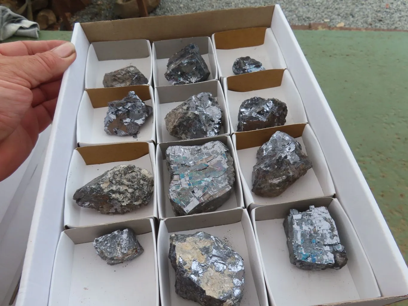 Natural Rare Silver Lead Galena Specimens x 12 From Namibia