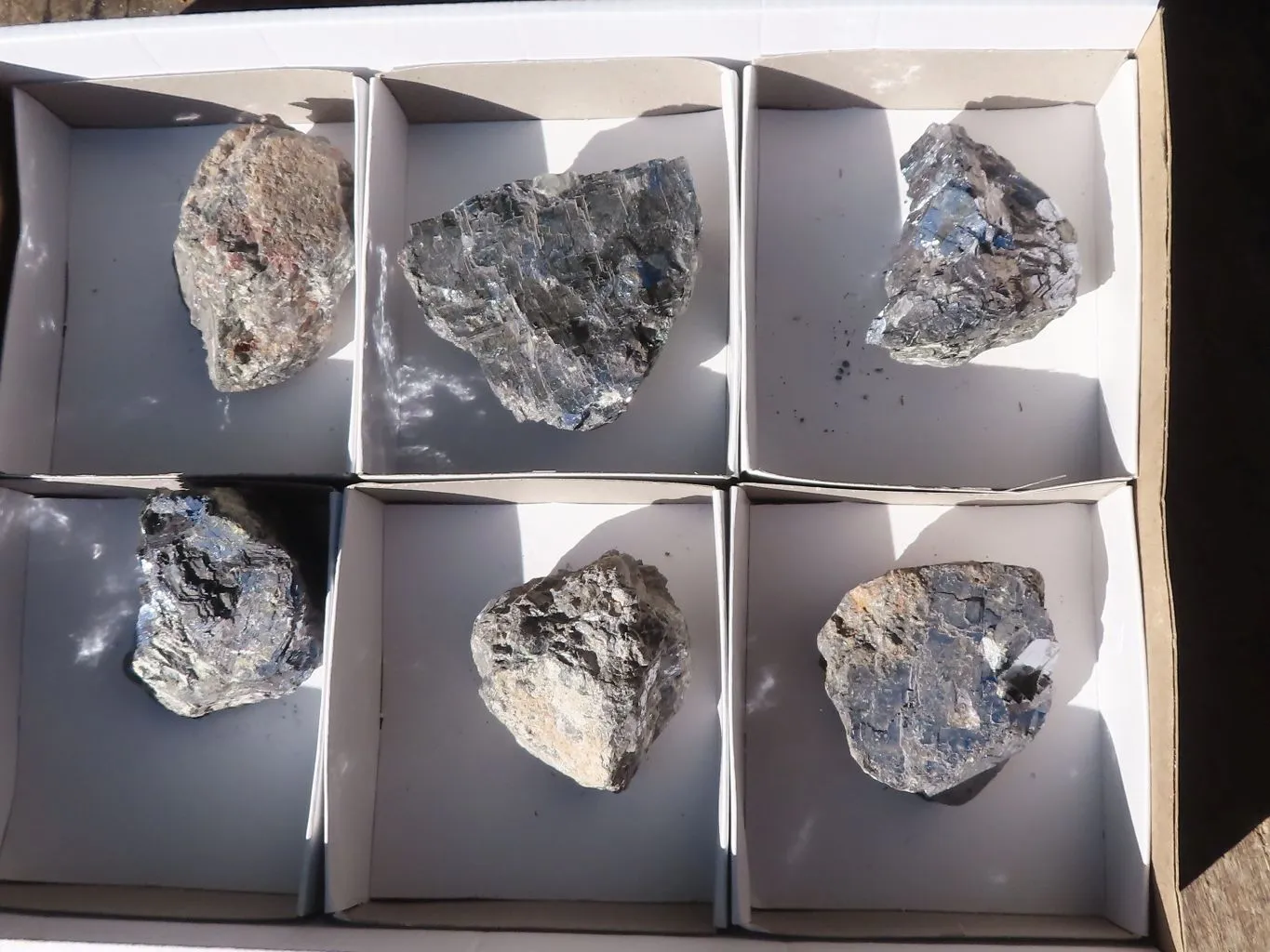Natural Rare Silver Lead Galena Specimens x 6 From Kaokoveld, Namibia