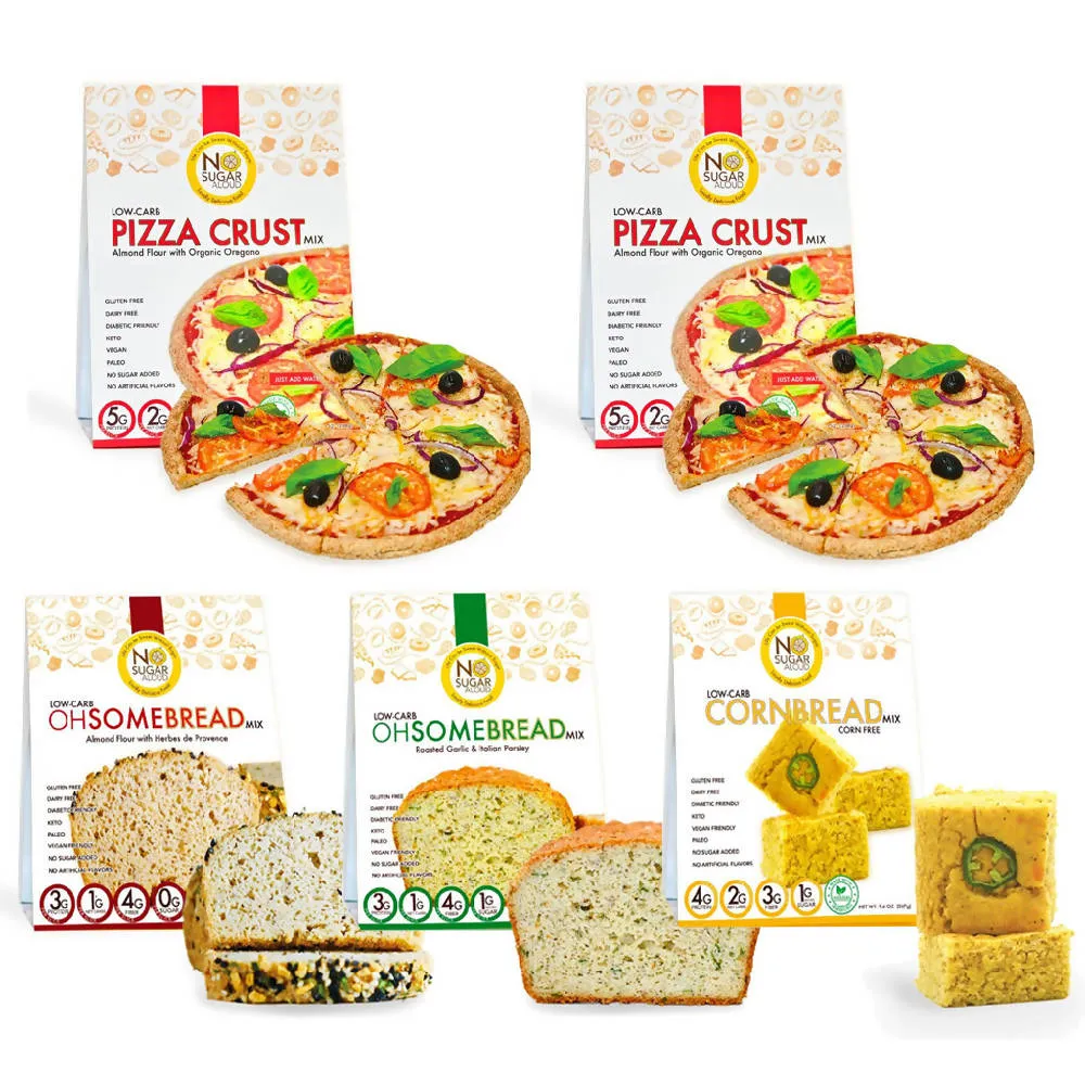 No Sugar Aloud Superfood Pizza & Bread Collection - 5 Pack